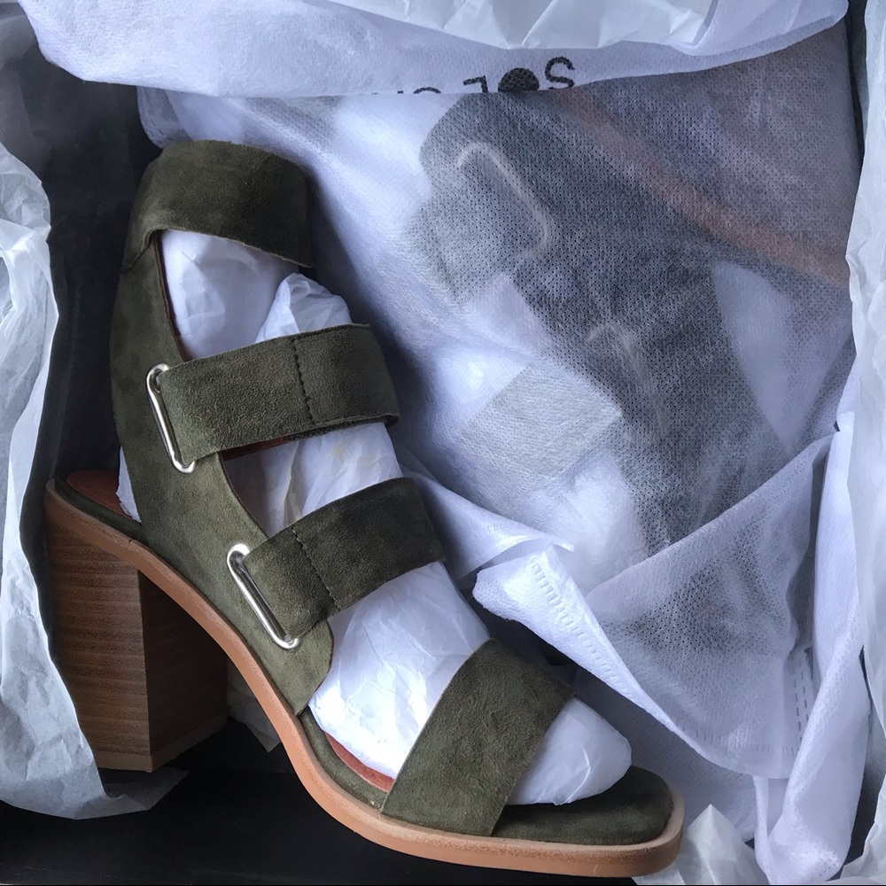 Sol Sana Olive Suede Heels - Picture 6 of 6